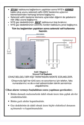 Nys-03 Model Gaz Alarm Cihazı Doğalgaz Lpg Dedektörü Tse Image 3
