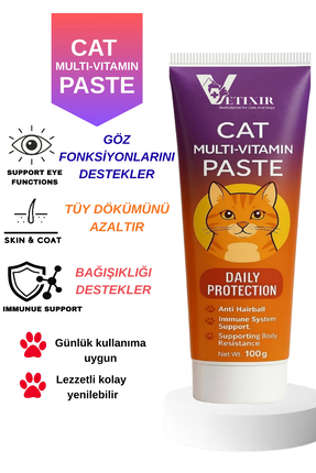 Kediler İçin ve Tüy Yumağı Önleyici Multivitamin Macun Kedi Multivitamin Paste 100gr Image 1