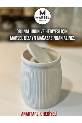 Çöp Kutusu V3 Masaüstü - Mutfak - Banyo - Açılır Kapanır - Mermer Beyazı - 15CM Image 1