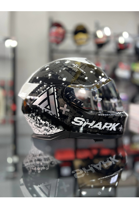 Skwal i3 Hellcat Parlak Siyah Beyaz Şeffaf ( x1 Silver Vizör) Image 4
