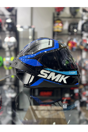 Typhoon Thorn Mavi Kapalı Kask Şeffaf Vizörlü Image 0