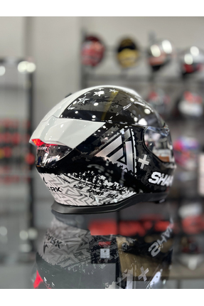 Skwal i3 Hellcat Parlak Siyah Beyaz Şeffaf ( x1 Silver Vizör) Image 3