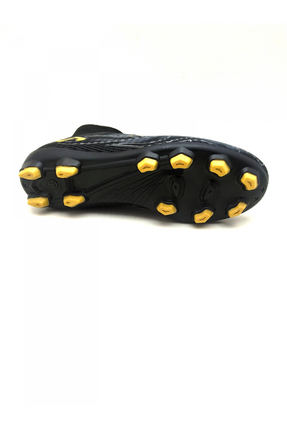 29676 Siyah Sarı Detay Desenli Bağcıklı Bilekli Çoraplı Krampon Futbol Ayakkabısı Image 1