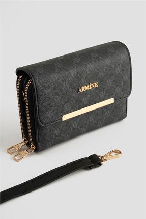 381 Siyah Noktalı Kadın Çapraz Askılı El & Omuz Çantası Image 1