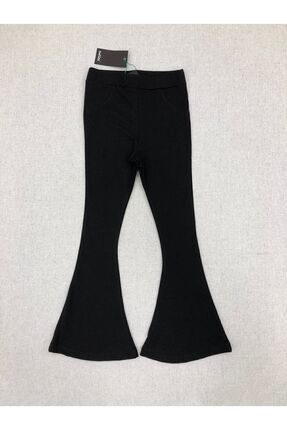 Ispanyol Paça Pantolon kız çocuk siyah tayt Image 0