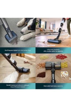 9000 Serisi AquaTrio Kablosuz Dikey Süpürge, AquaSpin Başlık, PowerCyclone Aqua, XW9463/11 Image 7