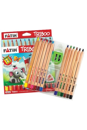 Kuru Boya Natural Üçgen Jumbo Triboo Tam Boy 12 Renk 33426 Image 0