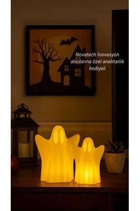 HAYALET Figürlü Dekoratif 2’li Obje Pilli Mum İle Kullanım Halloween Aksesuarı Ev Dekor Ürünü Image 0