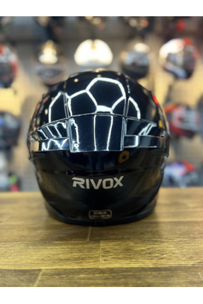 R2 Parlak Siyah Kapalı Kask md821 Image 6