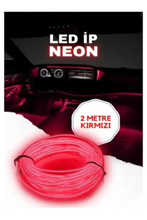 Her Araca Uyumlu Universal İp Neon Led - Kırmızı Renk 2 Metre 12V Image 0