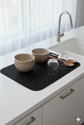 Askılı Bulaşık Matı Süper Emici Bulaşık Kurutma Matı 44x36cm Tezgah Üstü Bulaşık Matı Image 4