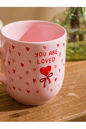 LCW HOME Karışık Kalp Baskılı Porselen Kupa 420 Ml Image 1