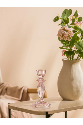 LCW HOME Pembe Ayaklı Cam Mumluk 16 Cm Image 0