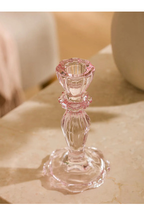 LCW HOME Pembe Ayaklı Cam Mumluk 16 Cm Image 1