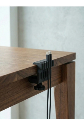 Modern Ayarlanabilir Masa Kenarı Kablo Düzenleyici (Siyah) -Masanızdaki Kablo Kaosuna Şık Bir Çözüm Image 2