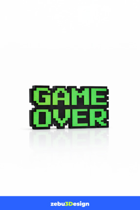 Retro Game Over Kabartmalı Dekoratif Obje - Yeşil | Masaüstü ve Duvar Süsü | Hediye Image 4