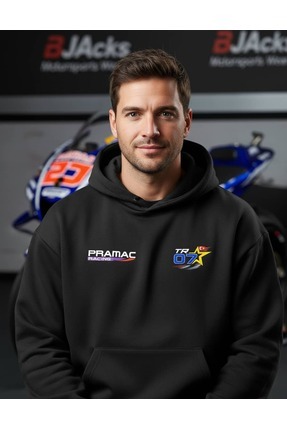 Toprak Razgatlıoğlu 07 MotoGP Pramac Özel Tasarım Siyah Hoodie Image 4