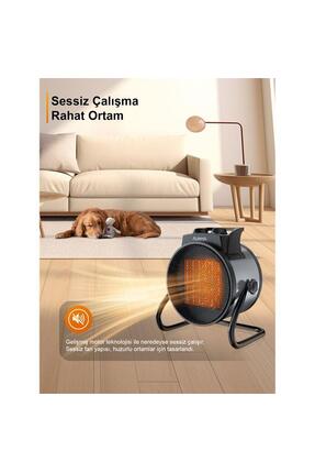 AT1H Elektrikli Isıtıcı Fan Gri | 3000W Hızlı Isınma, 3 Kademeli Ayar, Sessiz PTC Isıtma Tekno Image 1