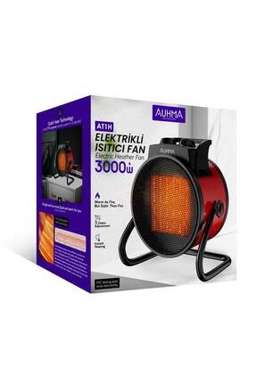 AT1H Elektrikli Isıtıcı Fan Gri | 3000W Hızlı Isınma, 3 Kademeli Ayar, Sessiz PTC Isıtma Tekno Image 2