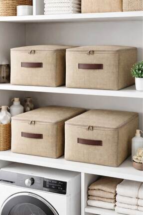 Jüt 4'lü Set Çok Amaçlı Baza Altı ve Dolap İçi Düzenleyici Kutu Hurç 35x42x23 cm Image 0