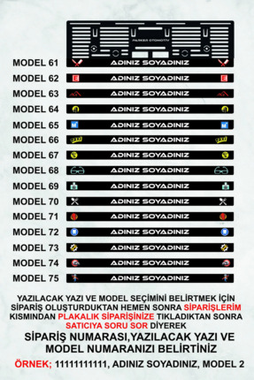 Otomobil Araç Plakalık (2 Adet ) Kişiye Özel Yazılı Image 6