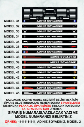 Otomobil Araç Plakalık (2 Adet ) Kişiye Özel Yazılı Image 4