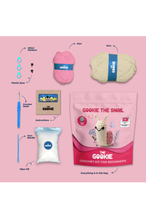 Salyangoz Tığ Kiti Yeni Başlayanlar İçin Videolu Amigurumi Örgü Oyuncak Seti- Pratik Örgü İp Image 2