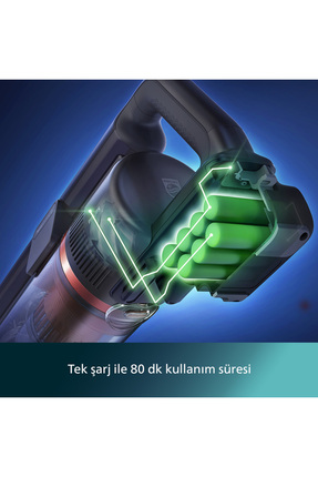 7000 Serisi Aqua 25.2 V Kablosuz Dik Süpürge, PowerCyclone 12, 80 dk'ya Kadar Şarj, XC7057/01 Image 6