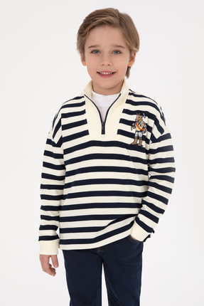 Erkek Çocuk Lacivert Yarm Fermuarlı Süprem Sweatshirt 50316707-VR033 Image 0