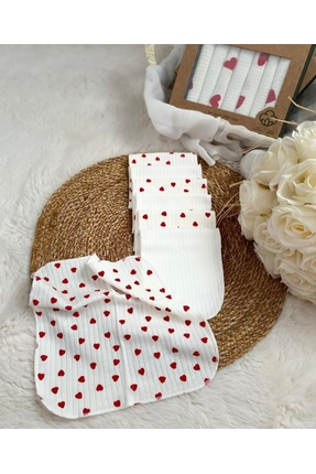 Kalpli Bebek Müslin Mendil Seti 1 Büyük Müslin + 7 Adet Mendil %100 Pamuk Image 4