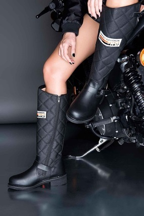 025G100074 Laconıa Hı Deri Kadın Çizme SİYAH Image 1