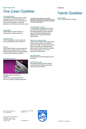 PerfectCare 8000 Serisi Buhar Kazanlı Ütü, 1,8 Lt Su Haznesi, Sıfır Yanık Riski, PSG8030/20 Image 5