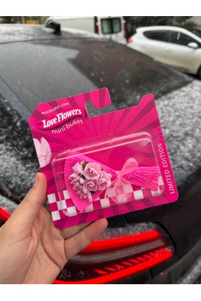 Mini Buket Love Flowers Pembe, Yenilenen Tasarım, Sevgiliye Hediye, Aynasız Image 0