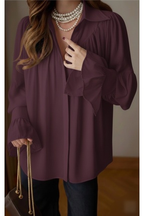 Büzgü Ve Kol Detaylı Gömlek Image 1