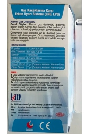 Nys-03 Model Gaz Alarm Cihazı Doğalgaz Lpg Dedektörü Tse Image 5