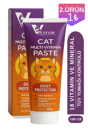 Kediler İçin ve Tüy Yumağı Önleyici Multivitamin Macun Kedi Multivitamin Paste 100gr Image 0