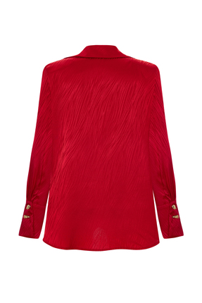 Zebra Desenli Gömlek - Kırmızı Image 7