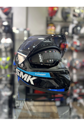 Typhoon Thorn Mavi Kapalı Kask Şeffaf Vizörlü Image 4