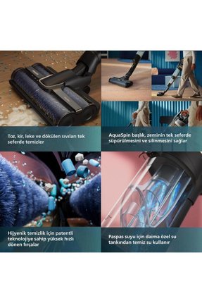 9000 Serisi AquaTrio Kablosuz Dikey Süpürge, AquaSpin Başlık, PowerCyclone Aqua, XW9463/11 Image 5