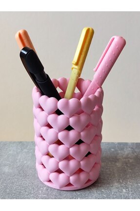 Kalpli Pembe Organizer – Makyaj Fırçalık, Kalemlik ve Aksesuar Düzenleyici Image 2