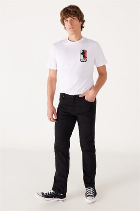 Texas Authentic Straight Fit Normal Bel Esnek Siyah Pantolon Image 5