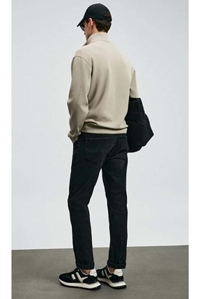 112200262 Wıllıam Spor Jean Erkek Pantolon Slim Fit Erkek Kot Pantolon SİYAH Image 6