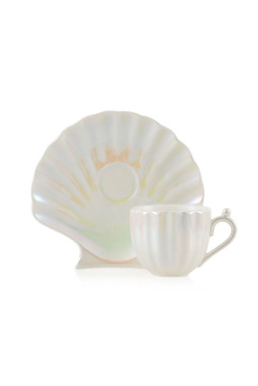 LCW HOME Beyaz Deniz Kabuğu Figürlü 2 Kişilik Porselen Kahve Fincan Takımı 90 Ml Image 3