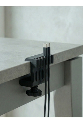 Modern Ayarlanabilir Masa Kenarı Kablo Düzenleyici (Siyah) -Masanızdaki Kablo Kaosuna Şık Bir Çözüm Image 0