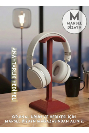 Dekoratif Gamer Kulaklık Standı-Kulaklık Tutucu- Ateş Kırmızısı-24 CM-Kış Temalı Anahtarlık Hediyeli Image 1