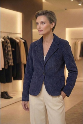 LİKRALI KADİFE CEKET Image 0