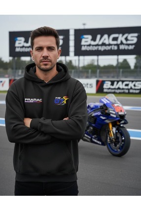 Toprak Razgatlıoğlu 07 MotoGP Pramac Özel Tasarım Siyah Hoodie Image 2