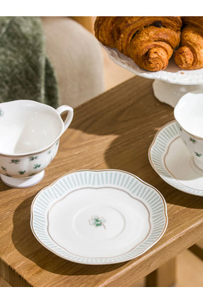 LCW HOME Yeşil Yonca Baskılı 2 Kişilik Porselen Çay Fincan Takımı 220 Ml Image 1