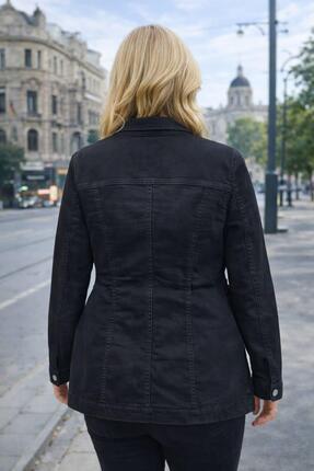 YIRTIK TAS DETAYLI KAPAK CEPLI UZUN DENIM MONT Image 1