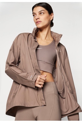 Fast Repel Running Full-Zip Hooded Kahverengi Kadın Yağmurluk Image 0